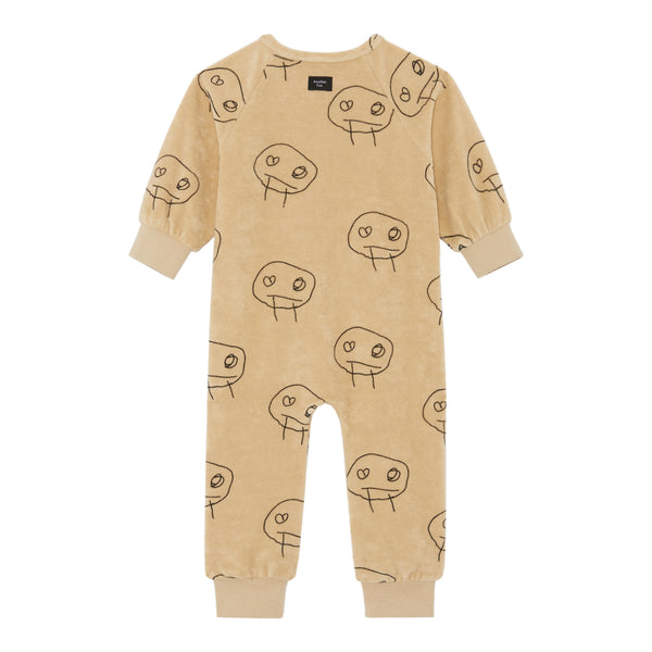 FREDS FACE TERRY TOWEL SLEEPSUIT