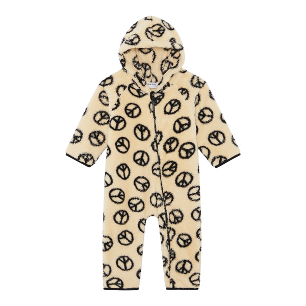 PEACE SIGN FLUFFY BABY PRAMSUIT