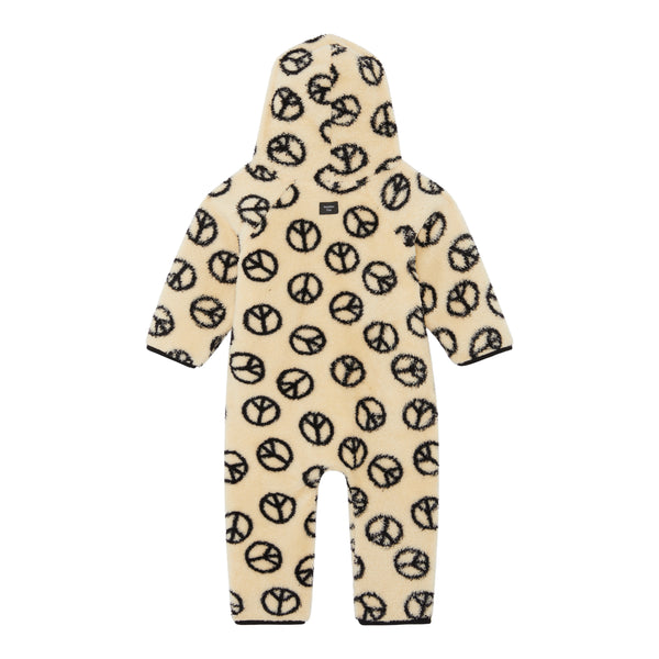 PEACE SIGN FLUFFY BABY PRAMSUIT