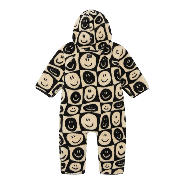 FACE CHECKERBOARD SHERPA BABY PRAMSUIT