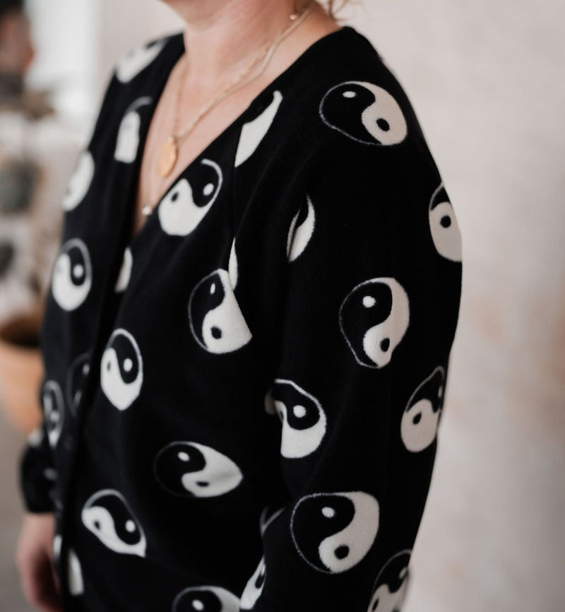 YIN YANG POLAR FLEECE ADULT CARDIGAN