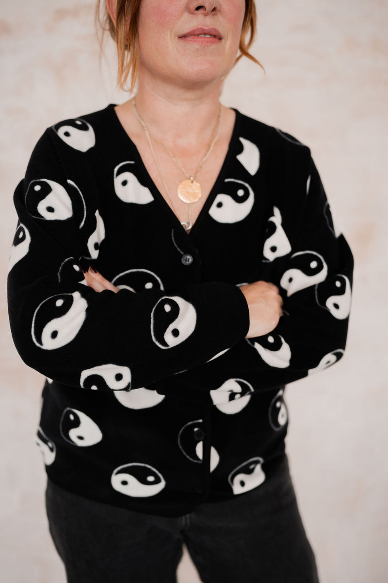 YIN YANG POLAR FLEECE ADULT CARDIGAN