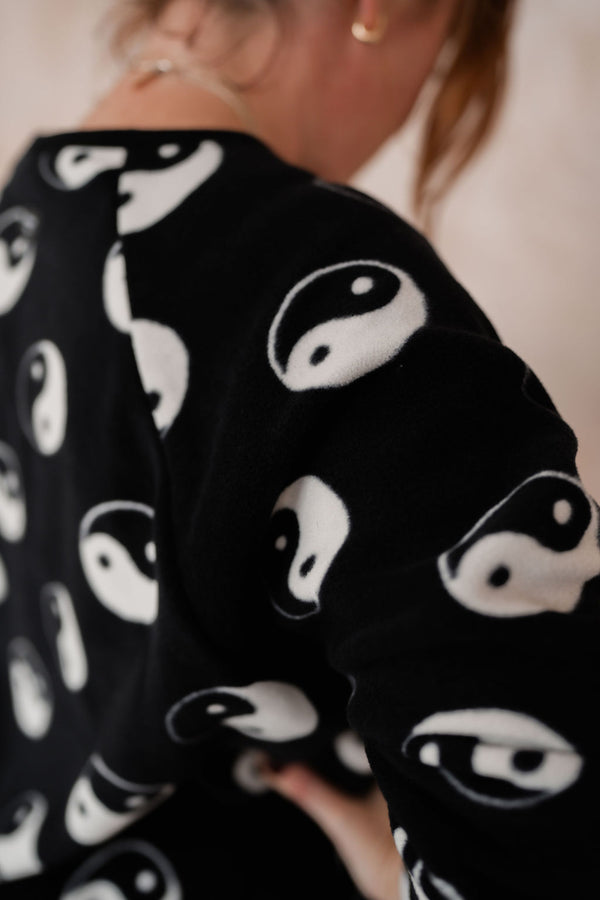 YIN YANG POLAR FLEECE ADULT CARDIGAN